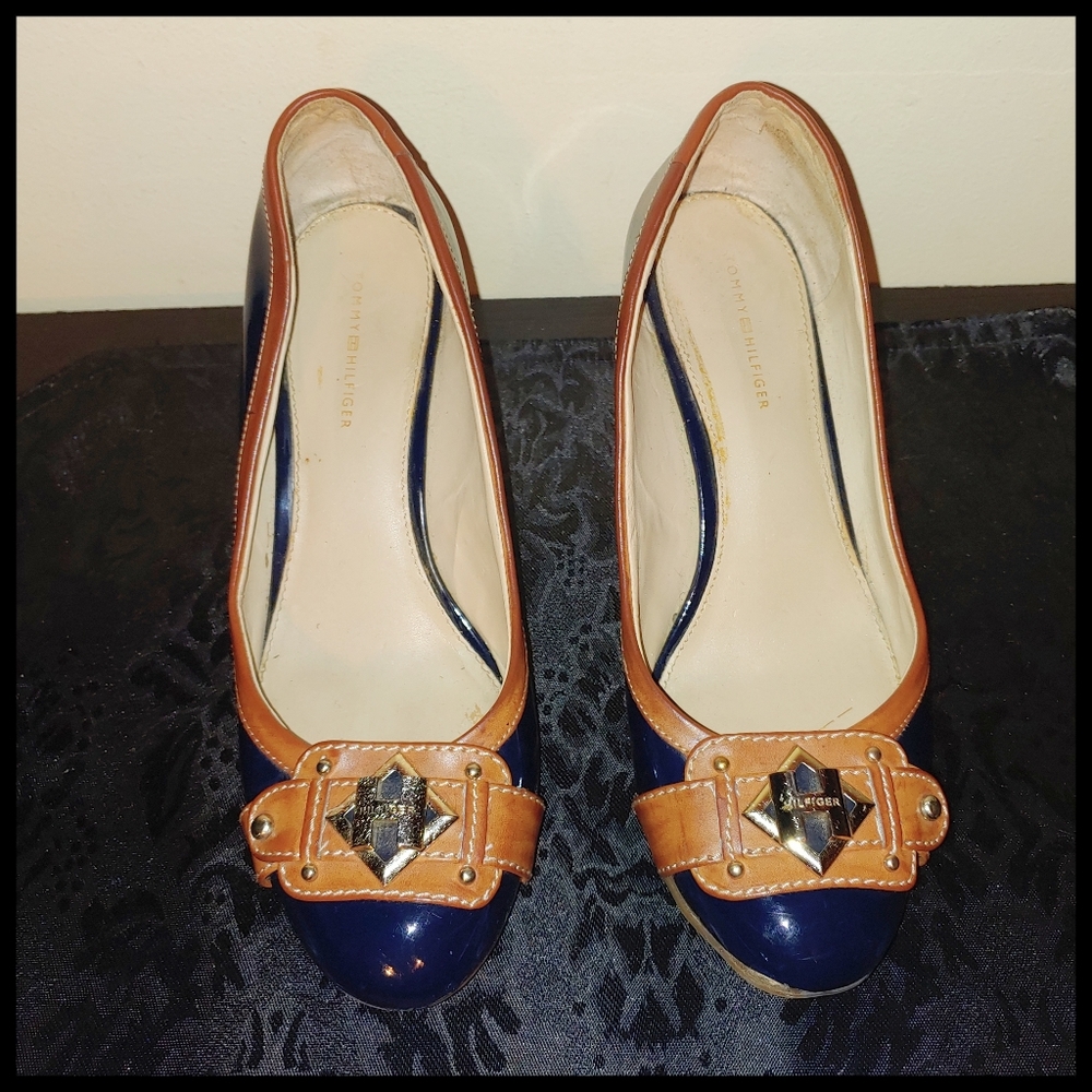 Tommy Hilfiger Navy Blue Heels 7.5 - Picture 3 of 9
